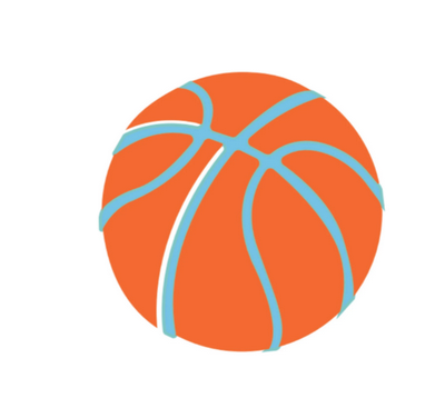 sticker - iconic basketball - orange & blue by plenty