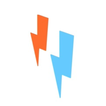 sticker - iconic mini lightning - orange & blue by plenty