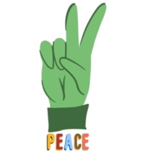 sticker - helping hand peace by plenty