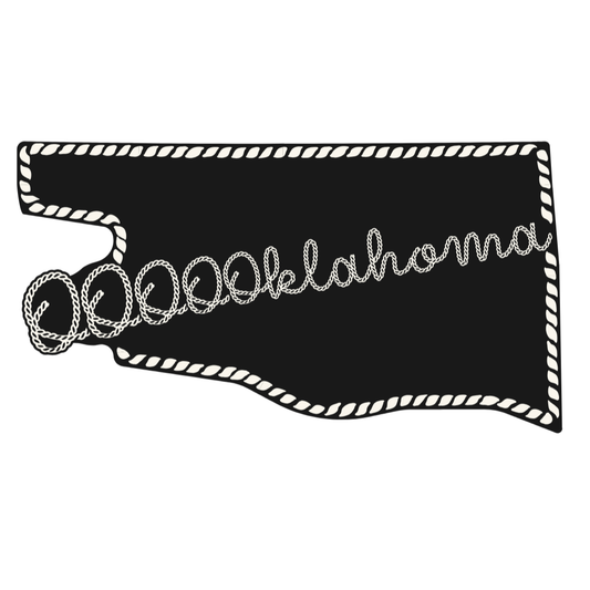 sticker - oklahoma - rope black & white by plenty
