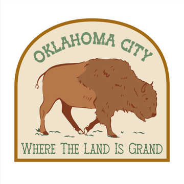sticker - oklahoma city - where the buffalo by plenty