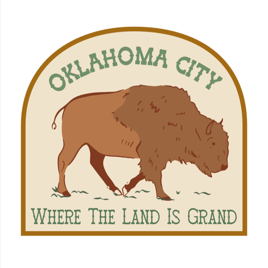 sticker - oklahoma city - where the buffalo by plenty