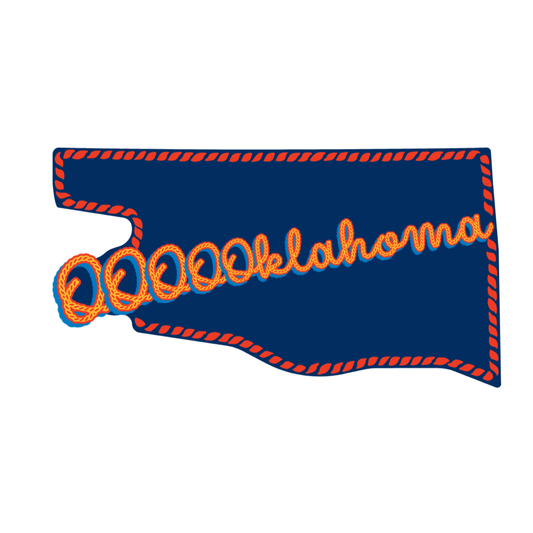 sticker - oklahoma - rope thunder colors by plenty
