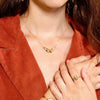 necklace - script - holding hands pendant - 24k gold plated by peter and june