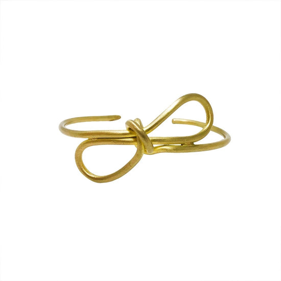 bracelet - sculptural bow cuff - gold by worldfinds