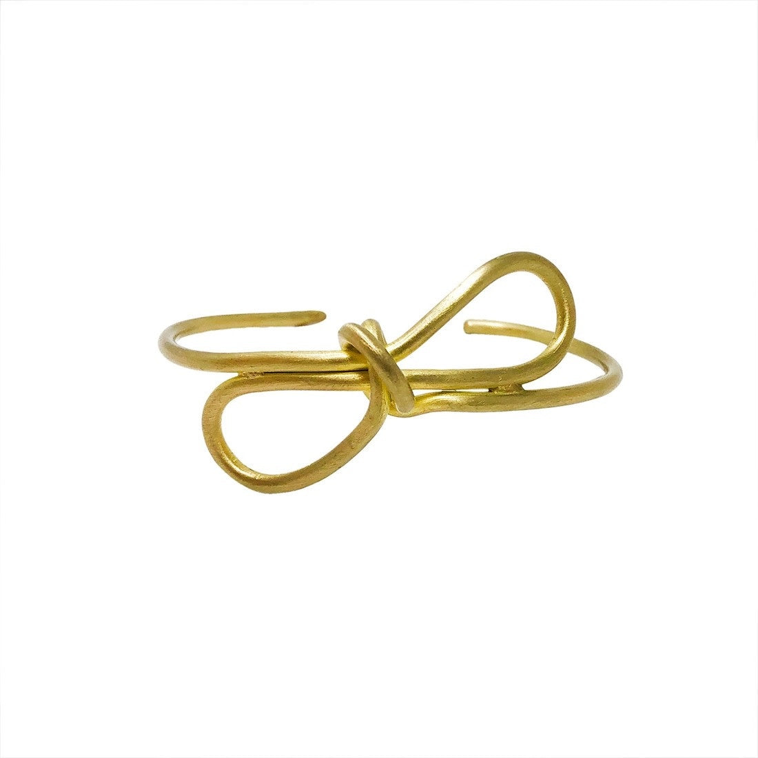 bracelet - sculptural bow cuff - gold by worldfinds