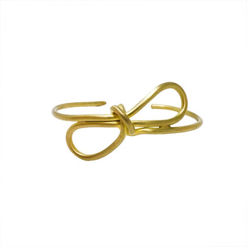 bracelet - sculptural bow cuff - gold by worldfinds