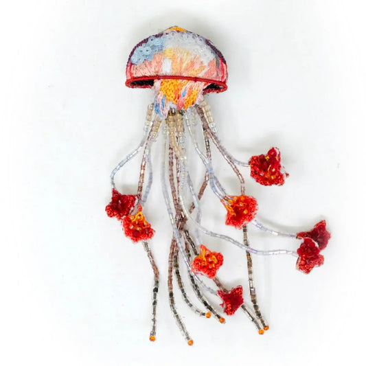 brooch pin - sea nettle jellyfish by trovelore