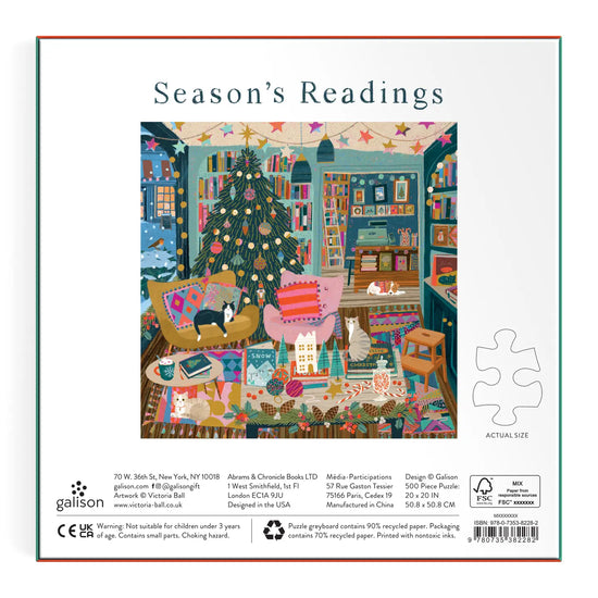 puzzle - season's readings - 500 piece foil by chronicle books