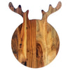 serving + cutting board - antler shape - acacia wood - natural by creative co-op