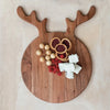 serving + cutting board - antler shape - acacia wood - natural by creative co-op
