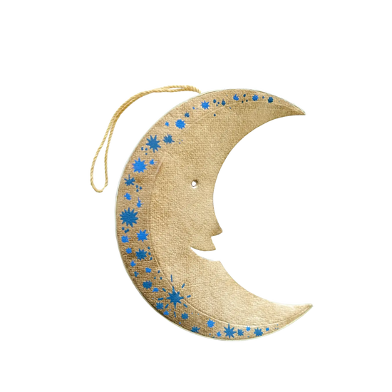 ornament - recycled paper board - crescent moon by east end press