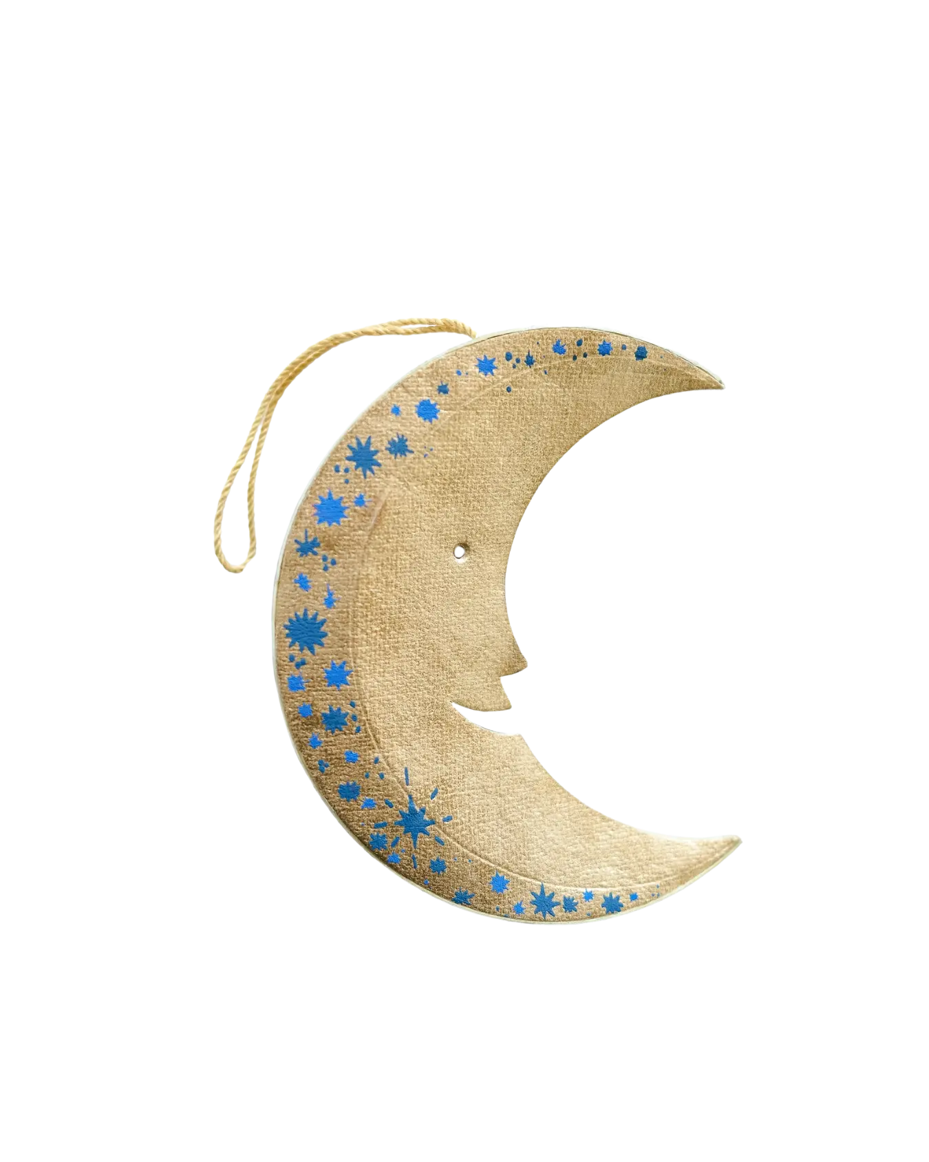 ornament - recycled paper board - crescent moon by east end press