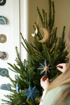 ornament - recycled paper board - crescent moon by east end press