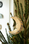 ornament - recycled paper board - crescent moon by east end press
