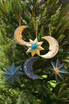 ornament - recycled paper board - crescent moon by east end press
