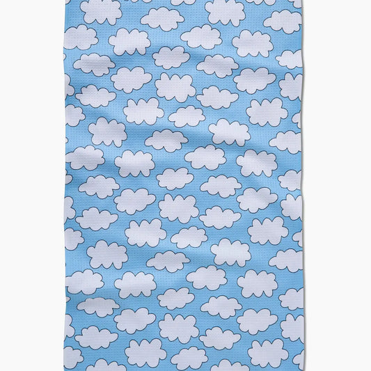 tea towel - microfiber - silver linings clouds by geometry house