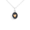 necklace - silver shadow box - bronze heart - 18" by nina designs