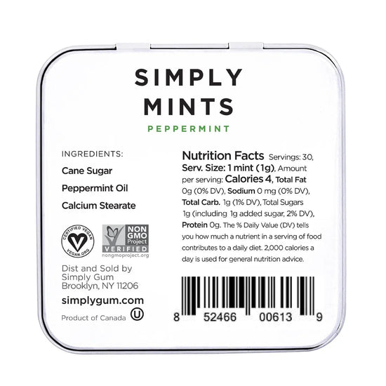 candy - simply mints - peppermint by simply gum