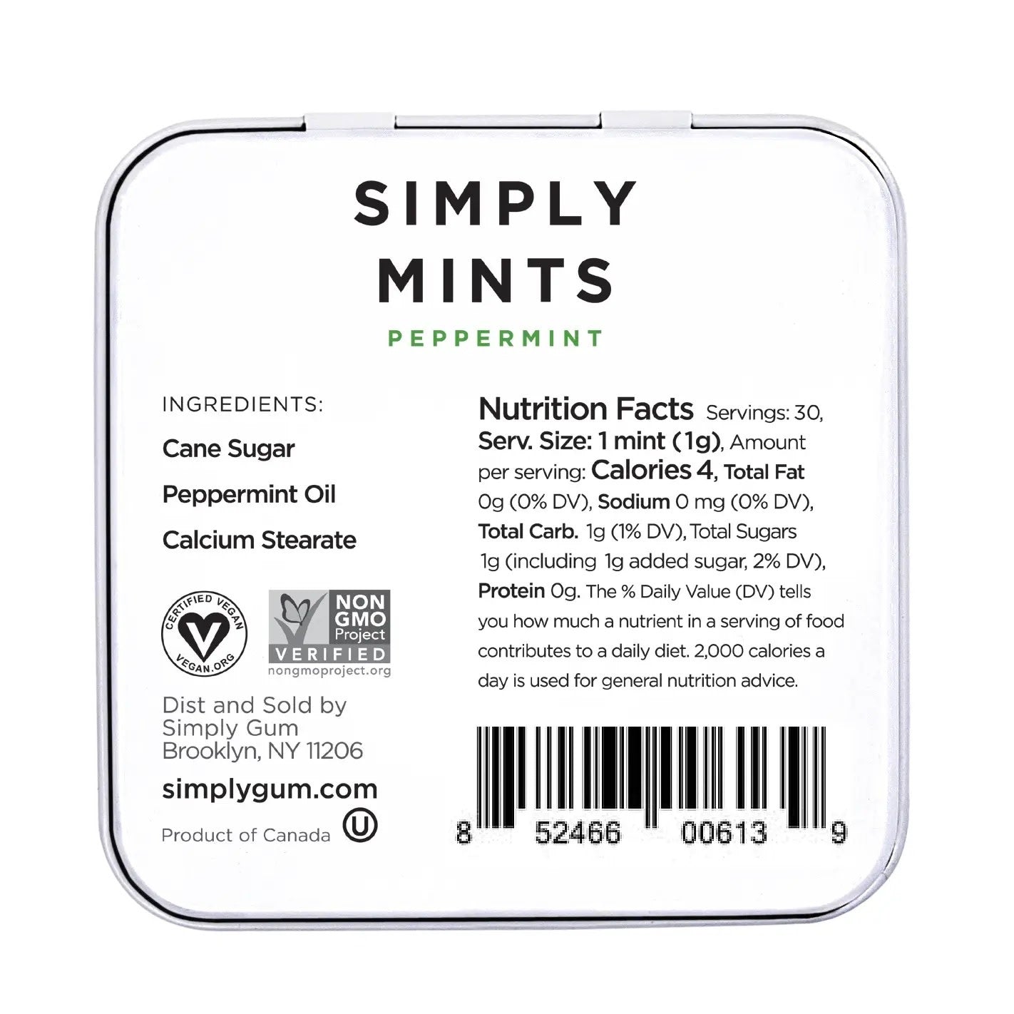 candy - simply mints - peppermint by simply gum