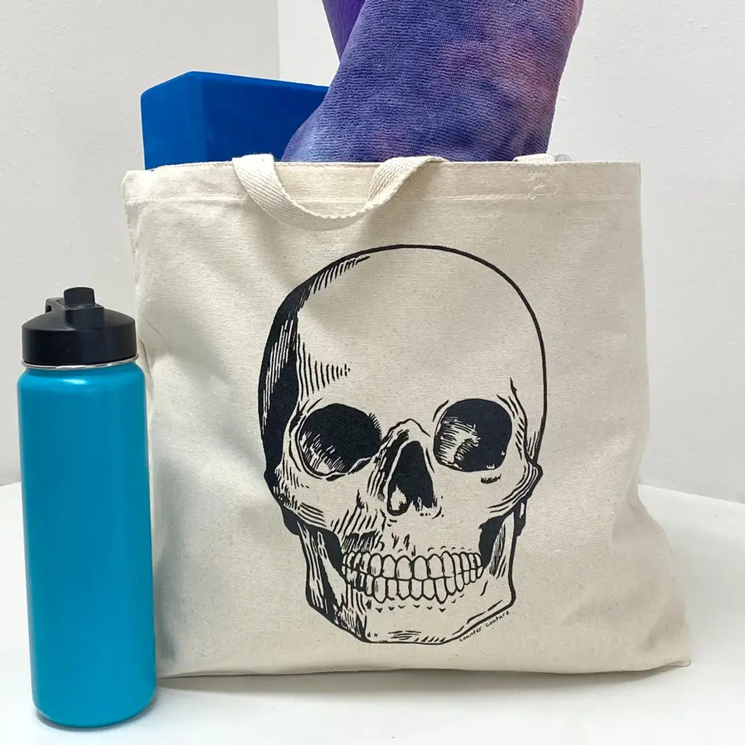 bag - canvas tote - skull by counter couture