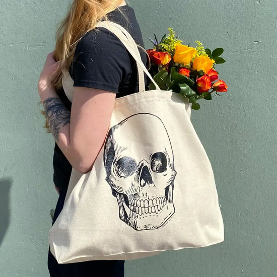 bag - canvas tote - skull by counter couture
