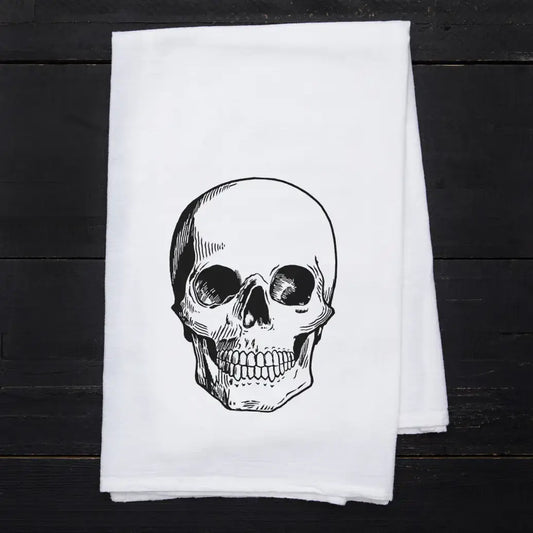 tea towel - flour sack - skull by counter couture