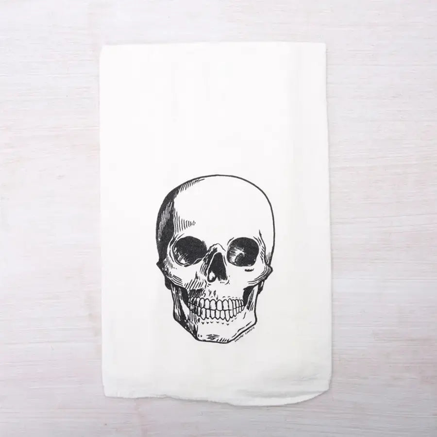 tea towel - flour sack - skull by counter couture