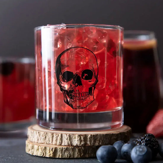 rocks glass - skull by counter couture