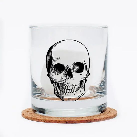 rocks glass - skull by counter couture