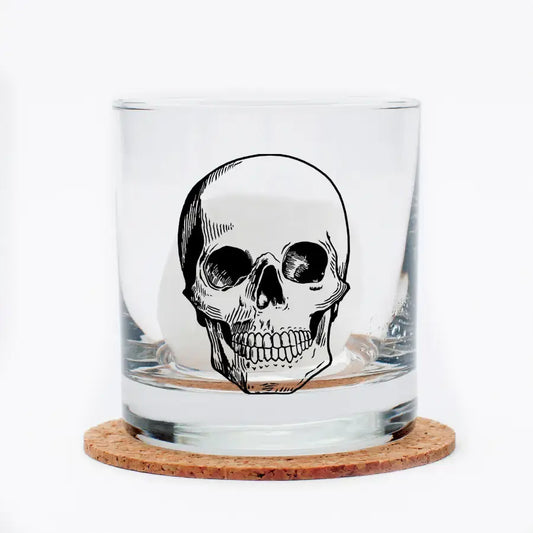 rocks glass - skull by counter couture