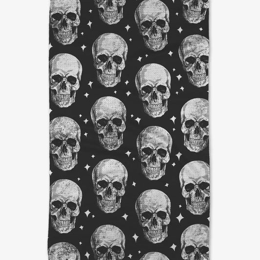 tea towel - microfiber halloween - skulls by geometry house