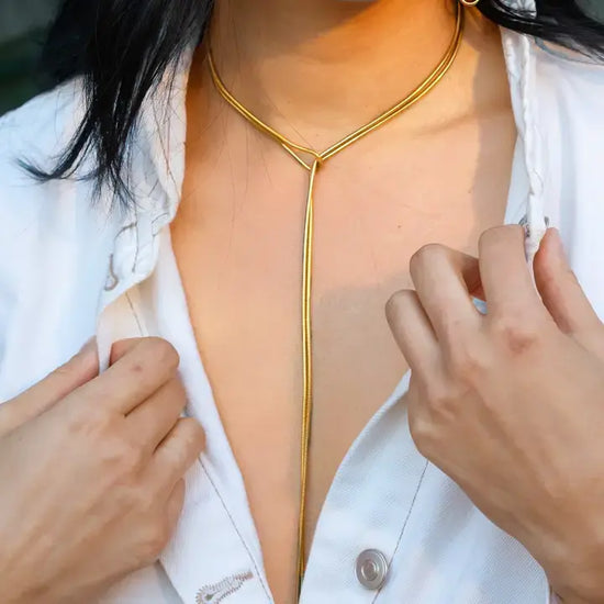 necklace - slipknot - 18kgp by peter and june