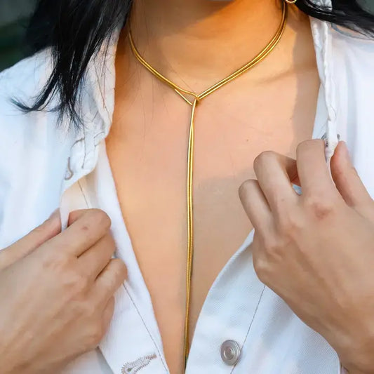 necklace - slipknot - 18kgp by peter and june