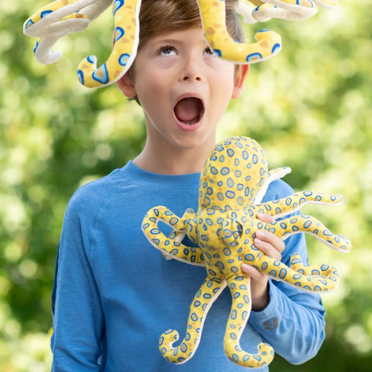 toy - animal plush - blue ring octopus - small 10" by the petting zoo