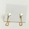 earrings - small diamond & chain studs - 24kgp by tilly doro