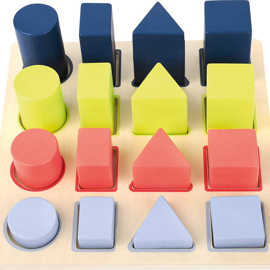 wooden puzzle - geometry shape fitting by hauck toys
