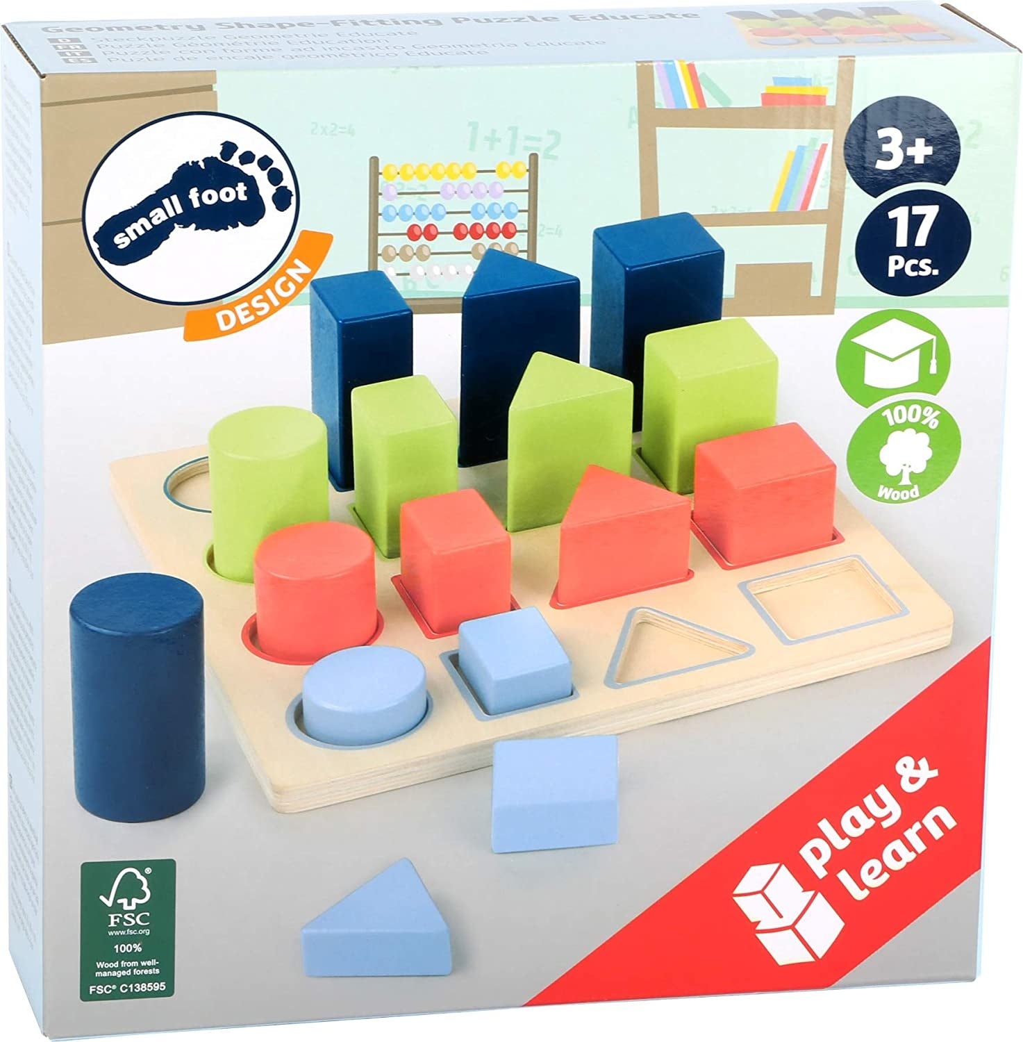 wooden puzzle - geometry shape fitting by hauck toys