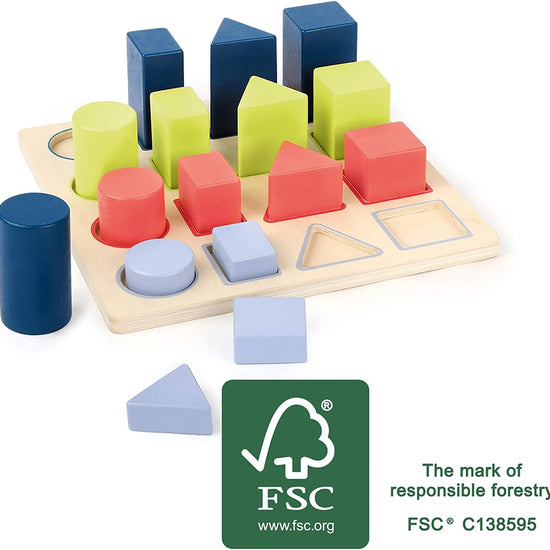 wooden puzzle - geometry shape fitting by hauck toys