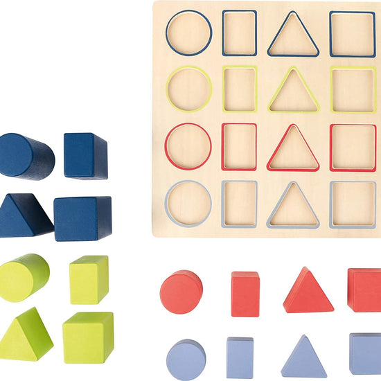 wooden puzzle - geometry shape fitting by hauck toys