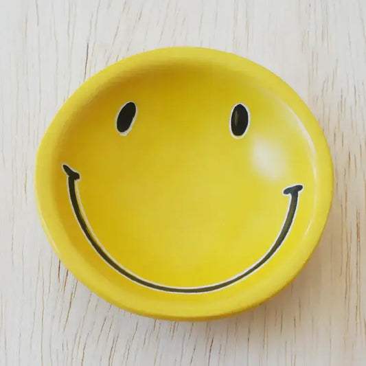 dish - smiley face yellow by venture imports
