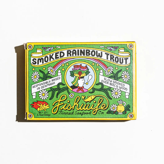 tinned seafood - smoked rainbow trout by fishwife