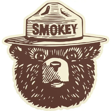 sticker - vinyl - smokey bear logo by the landmark project