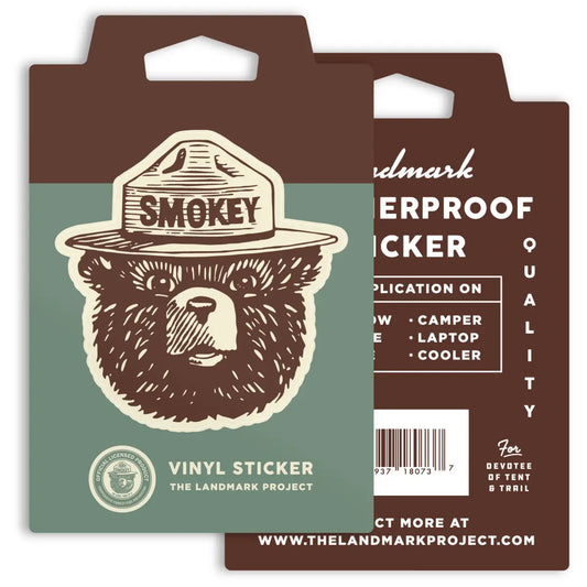 sticker - vinyl - smokey bear logo by the landmark project