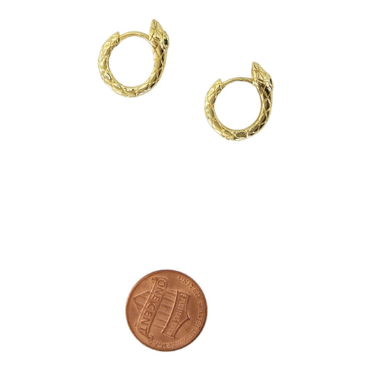 earrings - huggies - snake goddess by brass sand