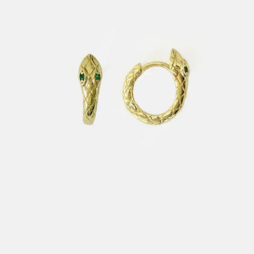 earrings - huggies - snake goddess by brass sand