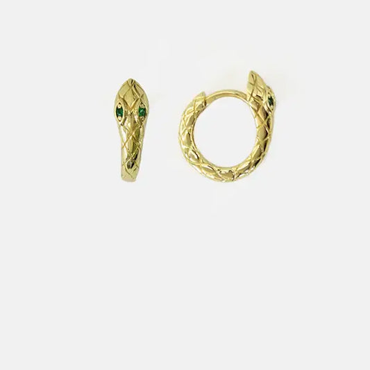 earrings - huggies - snake goddess by brass sand