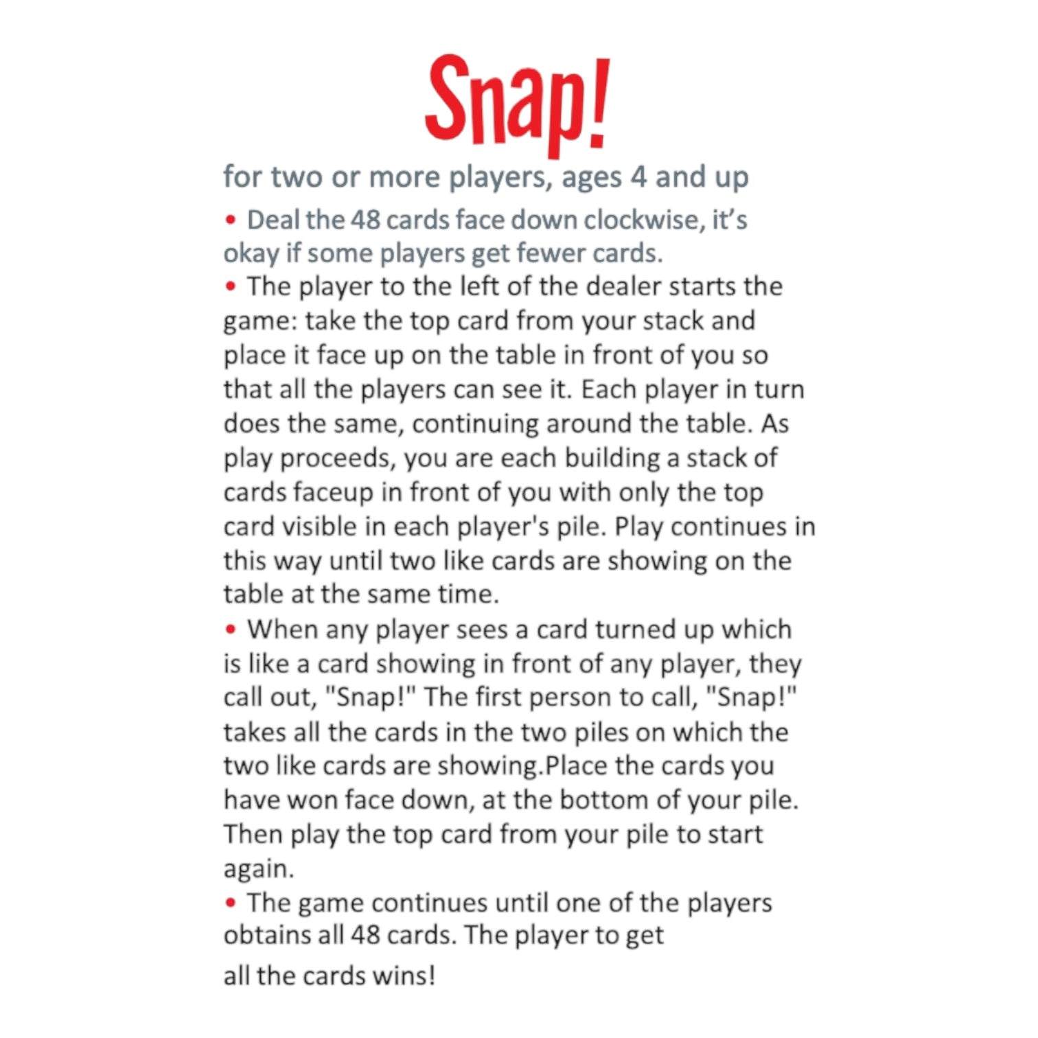 card game - snap! by eeboo