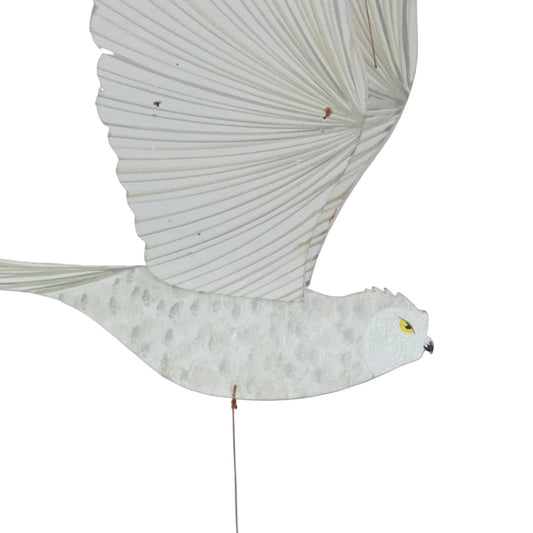 mobile - flying - snowy owl by tulia's artisan gallery