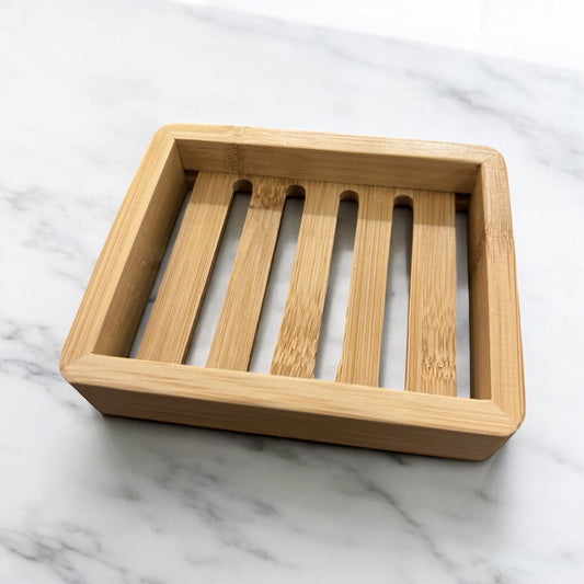 soap dish - natural bamboo - large shelf by plenty